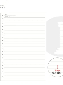 1入組便攜素色筆記本 - 白色 - 查看 6