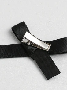 8入組迷你可愛芭蕾風蝴蝶夾造型的髮夾，帶有彩色蝴蝶結 - 黑色 - 查看 3