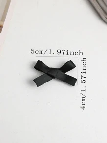 8入組迷你可愛芭蕾風蝴蝶夾造型的髮夾，帶有彩色蝴蝶結 - 黑色 - 查看 2