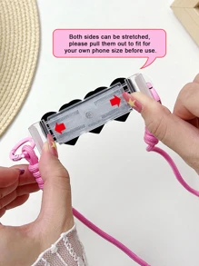 1 个可爱卡通手机夹适用于 Iphone13，特殊心形镜面配件手机壳夹适用于 Galaxy A14，粉色手机壳挂绳夹适用于 Redmi 12C，通用尺寸玫瑰粉色挂绳手机壳夹适用于 13 Pro Max。 - 彩色 - 查看 4