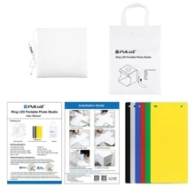 PULUZ 12-Inch Foldable Portable Tabletop Photography Light Box Studio, Includes 6 Color Backdrops (Black, White, Yellow, Red, Green, Blue), Unfolded Size: 12.2 X 12.2 X 12.6 Inches - White - View 12