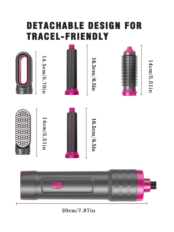 Curling Iron,5In1 Hot Air Brush & Curling Iron, Automatic Curlers