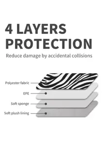 canvas artisan Túi vải Canvas Nghệ nhân Ngựa vằn Sọc Túi đựng laptop Công sở Chống sốc Túi đựng laptop Tương thích với HPProBook Macbook - Đen và trắng - Xem 4