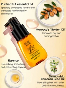 QIANZI Hair Essential Oil 70ml,1Pc Deep Nourishing Professional Hair Care Product Repair Frizzy Curl Repair,Repairing Dry And Damaged Hair,Prevents Hair Damage & Breakage And Split Ends,For All Hair Types Essential Oil,Christmas Gift. - Rust Brown - View 3