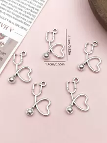 20 Chiếc Cổ Ống Nghe Hợp Kim Bạc Tự Làm Mặt Dây Chuyền Trang Sức Bông Tai Vòng Cổ Làm Phụ Kiện - Bạc - Xem 4