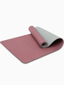 1pc Two Tone TPE Non Slip Shock Absorption Yoga Mat - Multicolor - View 5