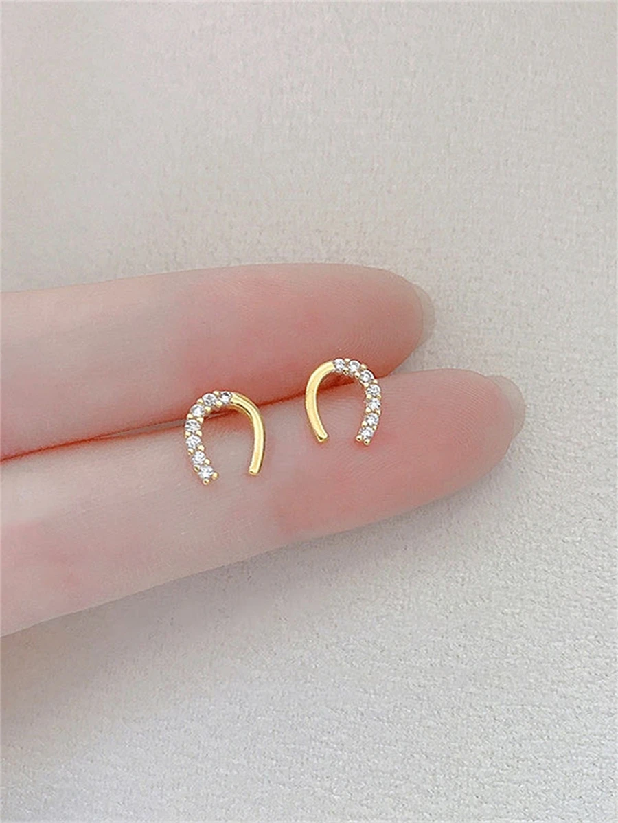 CHOSHILAR 1 đôi bông tai trang trí bằng đá khối Zirconia