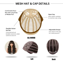 天然假髮女式長發全頭套新款時尚大波浪中長捲髮假髮高溫合成纖維假髮，持久，不纏結耐熱，吹乾捲曲，耐用造型，這款時尚假髮立即變得時尚，擁抱長發 - Dark Brown - 查看 6