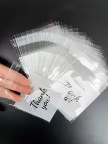 100 件透明礼品袋，适合珠宝包装，返校情人节 - 白色 - 查看 2
