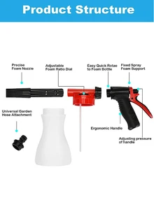 1 pieza Spray de gran capacidad de plástico limpieza de autos agua - Multicolor - Ver 3