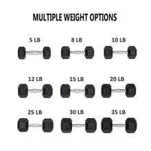 Dumbbells Set of 2 Hex Rubber Encased Dumbbells, Weights Dumbbells Set with Metal Handle for Exercise and Fitness,12lb*2 - màu đen - Xem 7