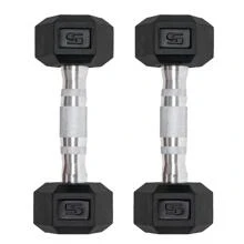 Dumbbells Set of 2 Hex Rubber Encased Dumbbells, Weights Dumbbells Set with Metal Handle for Exercise and Fitness,12lb*2 - màu đen - Xem 3