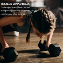 Dumbbells Set of 2 Hex Rubber Encased Dumbbells, Weights Dumbbells Set with Metal Handle for Exercise and Fitness,12lb*2 - màu đen - Xem 6