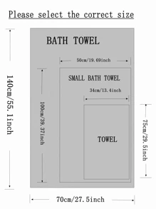 1pc Random Color Bath Towel Or Towel, Simple Soft Towel For Bathroom - Multicolor - View 5