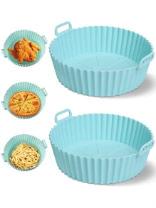 1入組矽膠炸鍋紙，廚房炸鍋防黏紙，炸鍋襯墊，炸鍋紙，空氣炸鍋用薄紙片 - 綠色 - 查看 6