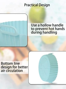 1入組矽膠炸鍋紙，廚房炸鍋防黏紙，炸鍋襯墊，炸鍋紙，空氣炸鍋用薄紙片 - 綠色 - 查看 10