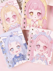 1入組卡通有圖案線圈筆記本(隨機設計) - 彩色 - 查看 2