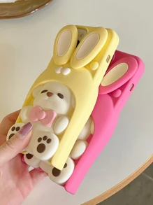 Funda para móvil con dibujos animados con diseño de conejo - Beis - Ver 7