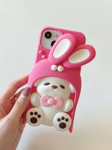 Funda para móvil con dibujos animados con diseño de conejo - Beis - Ver 3