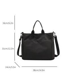 Bolso tote de gran capacidad de estilo unisex con asa superior Mochila escolar para graduados, adolescentes, estudiantes de primer año, estudiantes de segundo año, junior y senior en la universidad, universidad y escuela secundaria, perfecto para actividades al aire libre, viajes y regreso a la escuela - Negro - Ver 2