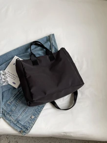Bolso tote de gran capacidad de estilo unisex con asa superior Mochila escolar para graduados, adolescentes, estudiantes de primer año, estudiantes de segundo año, junior y senior en la universidad, universidad y escuela secundaria, perfecto para actividades al aire libre, viajes y regreso a la escuela - Negro - Ver 6