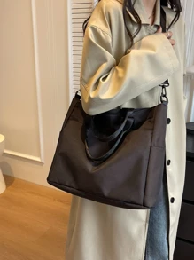 Bolso tote de gran capacidad de estilo unisex con asa superior Mochila escolar para graduados, adolescentes, estudiantes de primer año, estudiantes de segundo año, junior y senior en la universidad, universidad y escuela secundaria, perfecto para actividades al aire libre, viajes y regreso a la escuela - Negro - Ver 3