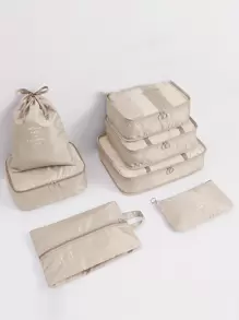 7 chiếc Slogan Đồ họa Túi đựng đồ du lịch Túi đựng quần áo Sắp xếp quần áo Bộ túi du lịch Bộ sắp xếp du lịch dành cho du lịch Ký túc xá đại học Kỳ nghỉ ở trường Vali hành lý Trở lại trường học Cần thiết cho du lịch Phụ kiện du lịch Cần thiết cho ký túc xá - Màu be - Xem 5