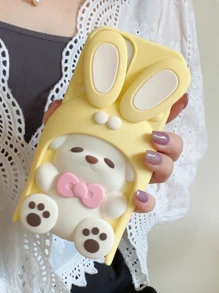 Coque De Téléphone Portable En Silicone Design Lapin - Rose vif - Voir 3