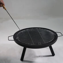 DC DICLASSE 23 in Outdoor Fire Pit Bowl Round Firepit Wood Burning Camping Patio Backyard Beach BBQ - 黑色 - 查看 9