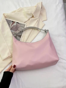 Fashionable Letter Printed Armpit Bag - Pink - View 2