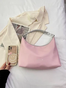 Fashionable Letter Printed Armpit Bag - Pink - View 5