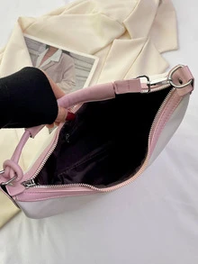 Fashionable Letter Printed Armpit Bag - Pink - View 3