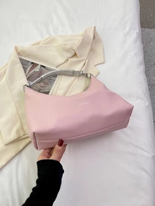 Fashionable Letter Printed Armpit Bag - Pink - View 4