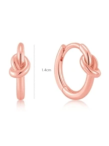 CHOSHILAR 1pair Rope Knot Design Small Hoop Earrings