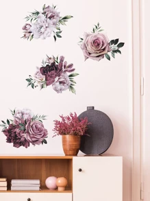 4pcs Floral Pattern Wall Sticker - Multicolor - View 4