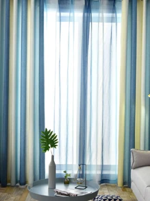 1片地中海北歐風格時尚創意漸變條紋客廳窗簾 - 彩色 - 查看 3