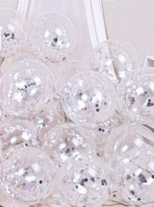 10pcs 12 Inch Shiny Silver Balloons - Silver - View 1