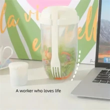 1pc Portable Clear Lunch Box Christmas Gift - White - View 3