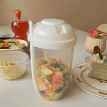 1pc Portable Clear Lunch Box Christmas Gift - White - View 2