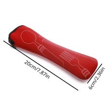 1 pieza Bolsa de almacenamiento de cubiertos portátil - Rojo - Ver 2