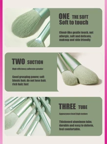 8 brochas de maquillaje verde oliva y huevo de belleza + tubo de almacenamiento de brochas de maquillaje con panal, tubo de exhibición de brochas de maquillaje, esponja de maquillaje no absorbente para base, brocha kabuki para sombra de ojos, rubor y polvos faciales, brocha para maquillaje mineral y líquido, fibra suave, set de brochas, kit de brochas de maquillaje, set de maquillaje completo, set de brochas de maquillaje, kit de maquillaje completo, kit de brochas, set de brochas de maquillaje, set de regalo de maquillaje, set - Verde Oliva - Ver 4