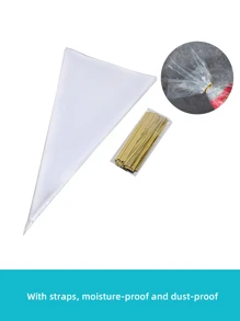 50pcs Clear Packaging Bag With 50pcs Twist Tie School Supplies Food Bag Food Box Suitable For Candy Chocolate Cookies Etc.