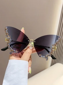 1 件 Y2K 时尚奢华水钻蝴蝶春季时尚眼镜 - 漸層 - 查看 1