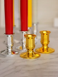 2 piezas Portavelas de plástico dorado para Pascua - Dorado - Ver 3