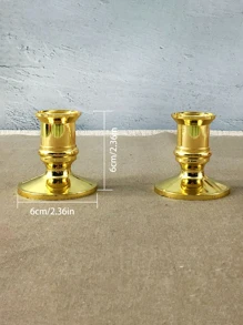 2 piezas Portavelas de plástico dorado para Pascua - Dorado - Ver 4