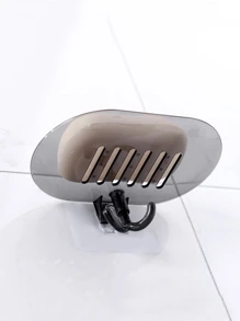 1pc Wall Mounted Soap Dish Home Bathroom Decor Fall Decor Back To School - Black - View 5