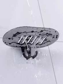 1pc Wall Mounted Soap Dish Home Bathroom Decor Fall Decor Back To School - Black - View 8