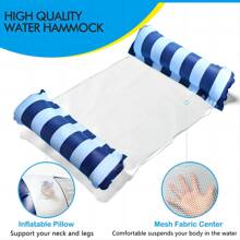 2 Packs Inflatable Pool Floats For Adults Swimming Pool Float Hammock, Multi Purpose Inflatable Water Hammock Lounge Chair Drifter( Dark Blue+ Rose Red), Beach Essentials, Beach Accessories - Multicolor - View 3