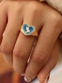 1入組別緻彩色油滴水愛心形狀12星座戒指星座戒指 - 彩色 - 查看 3