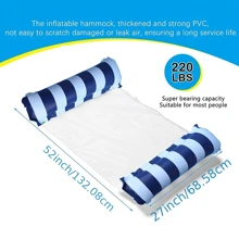 2 Packs Inflatable Pool Floats For Adults Swimming Pool Float Hammock, Multi Purpose Inflatable Water Hammock Lounge Chair Drifter( Dark Blue+ Rose Red), Beach Essentials, Beach Accessories - Multicolor - View 7